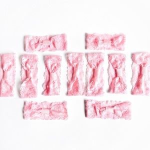 2” Pink Lace Stretch Headbands Lot